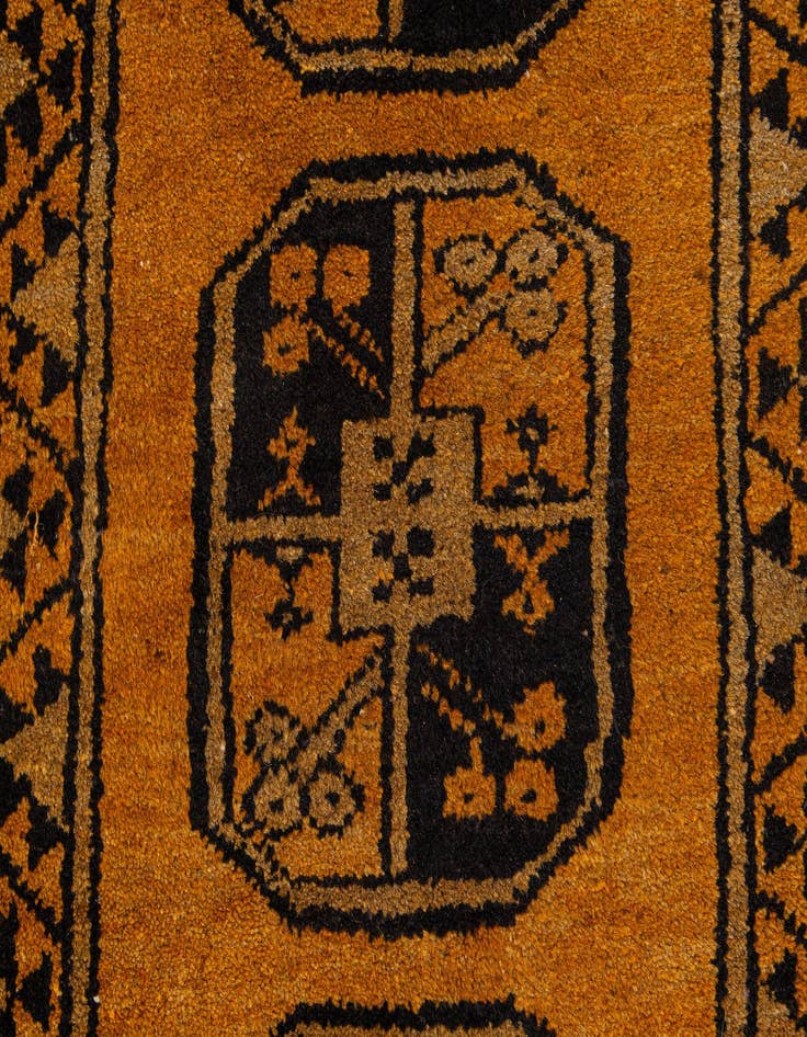 Detail image of  3' 9 x 6' 11  Hand Knotted Afghan Akhche Wool Rug