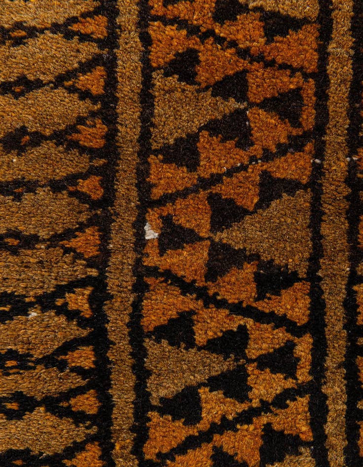 Detail image of  3' 9 x 6' 11  Hand Knotted Afghan Akhche Wool Rug