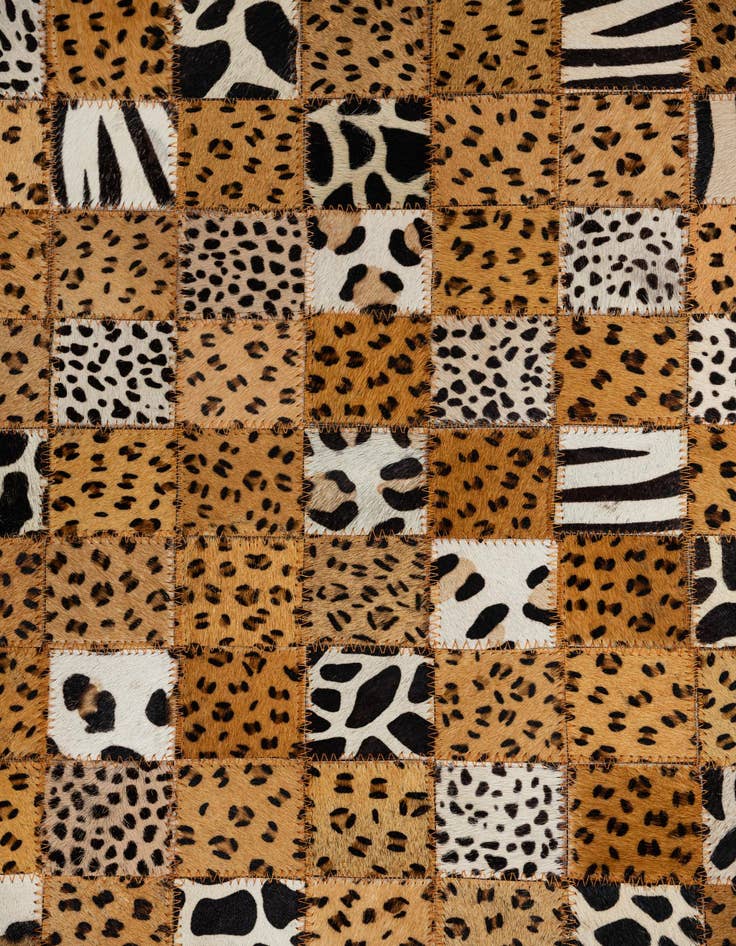 Detail image of  5' 1 x 8' Cowhide Leather Rug