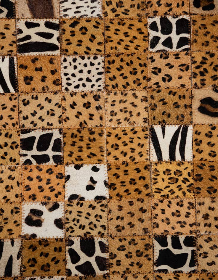 Detail image of  5' 1 x 8' Cowhide Leather Rug