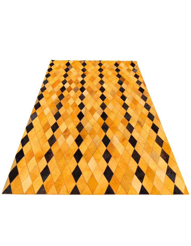 Detail image of  5' 1 x 8' 1 Cowhide Stocks Rug