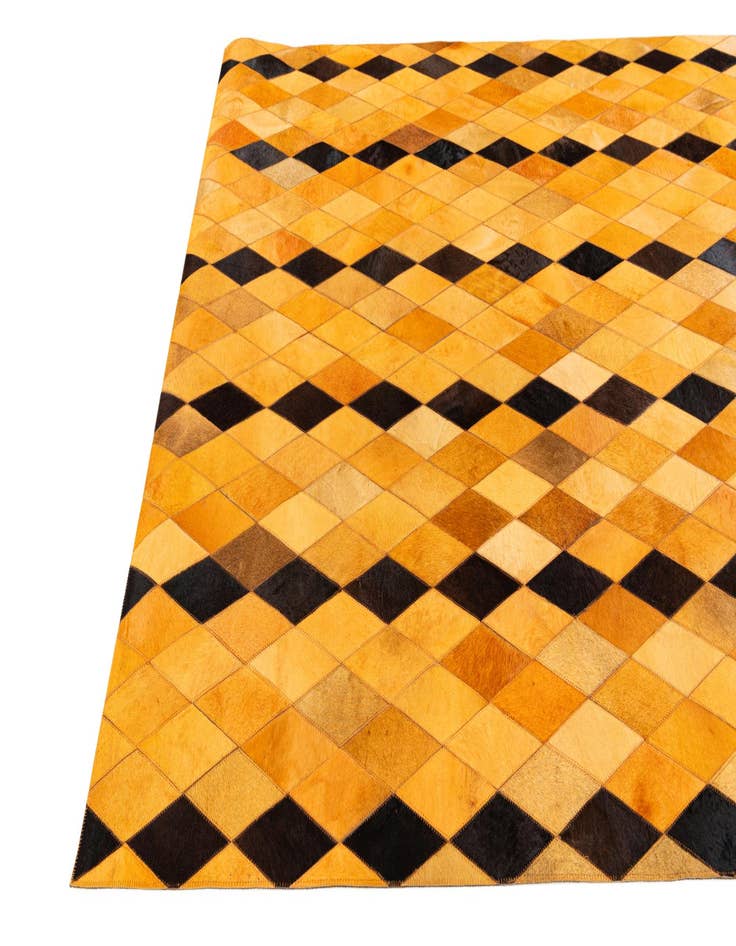 Detail image of  5' 1 x 8' 1 Cowhide Stocks Rug