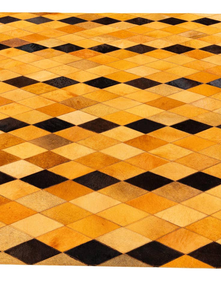 Detail image of  5' 1 x 8' 1 Cowhide Stocks Rug