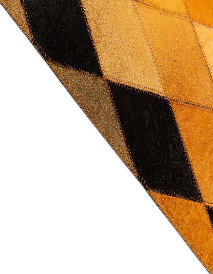 Detail image of  5' 1 x 8' 1 Cowhide Stocks Rug
