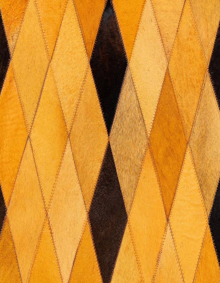 Detail image of  5' 1 x 8' 1 Cowhide Stocks Rug