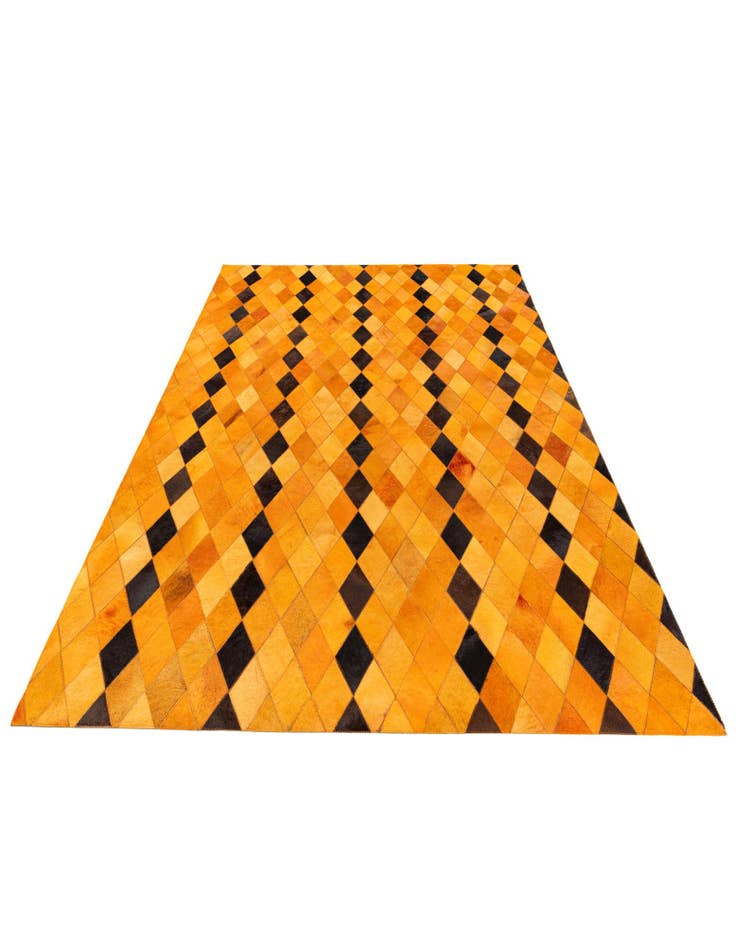 Detail image of  5' 1 x 8' 1 Cowhide Stocks Rug