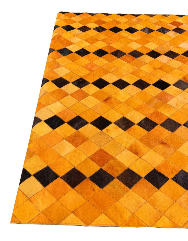 Detail image of  5' 1 x 8' 1 Cowhide Stocks Rug