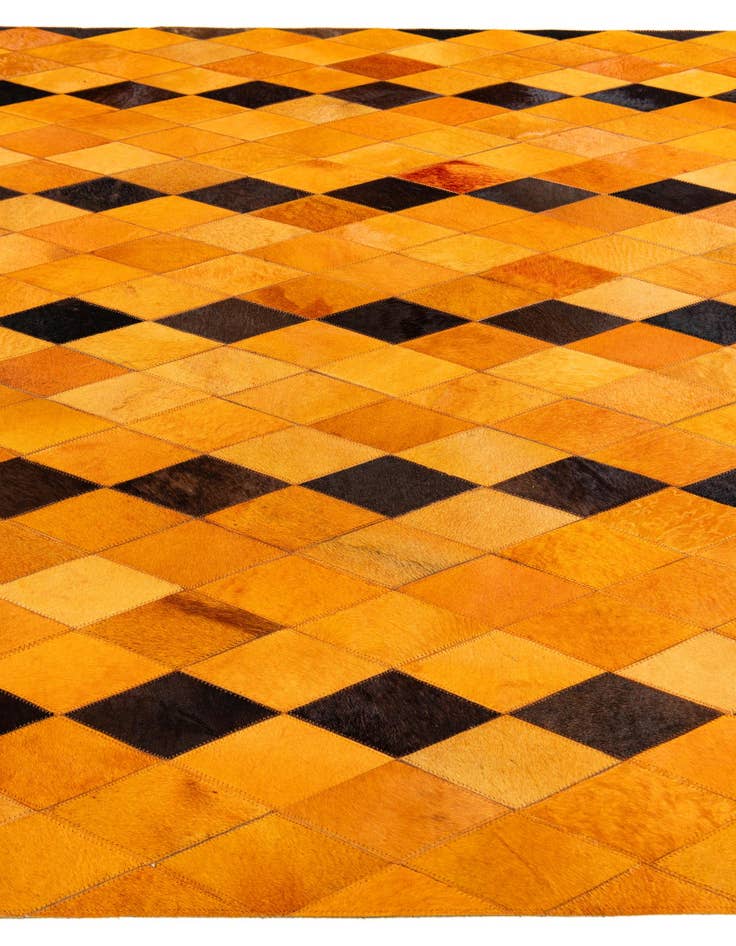 Detail image of  5' 1 x 8' 1 Cowhide Stocks Rug