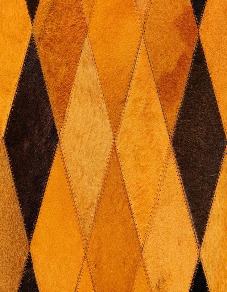 Detail image of  5' 1 x 8' 1 Cowhide Stocks Rug