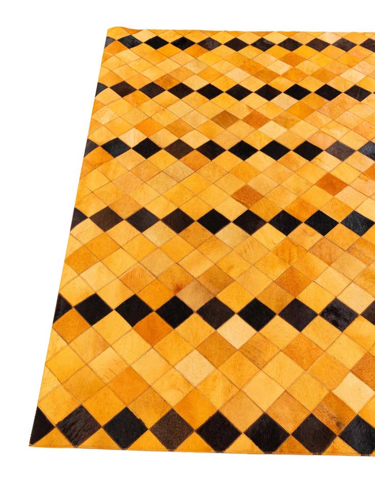 Detail image of  5' 1 x 8' Cowhide Stocks Rug