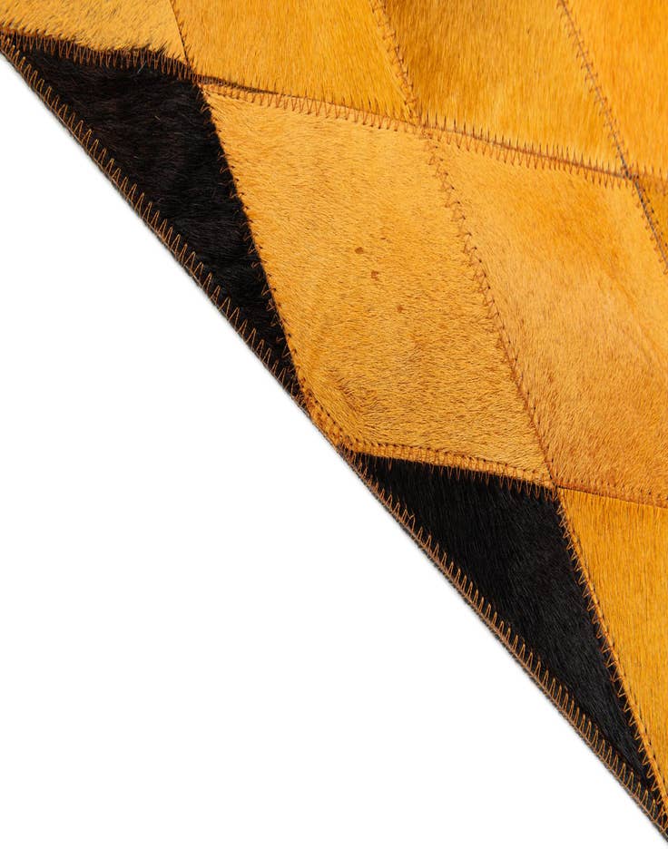 Detail image of  5' 1 x 8' Cowhide Stocks Rug