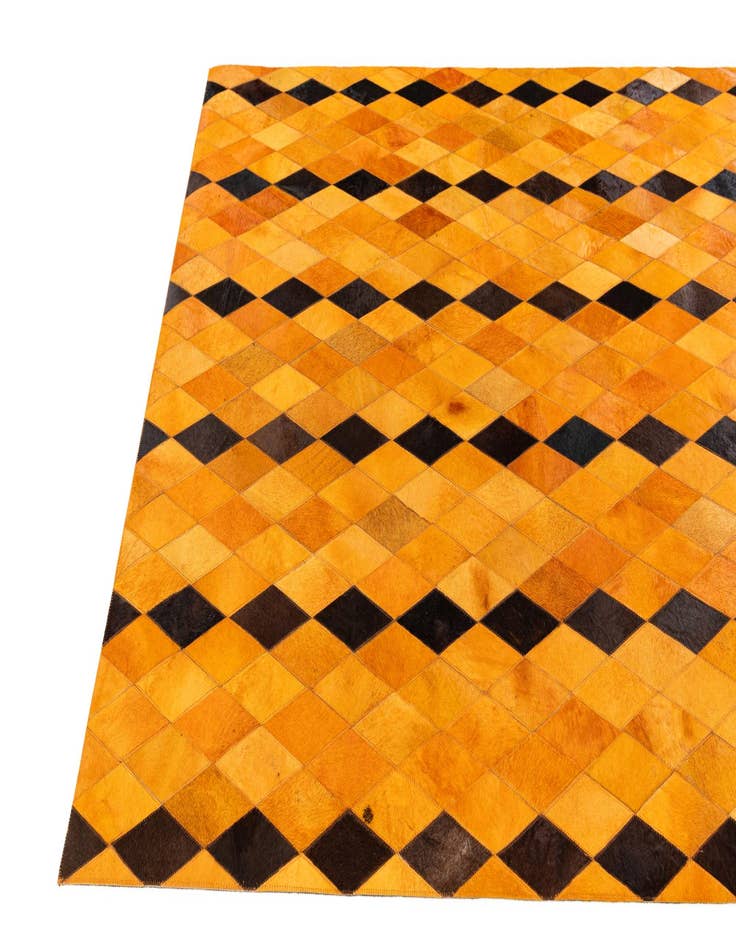 Detail image of  5' 1 x 8' Cowhide Stocks Rug