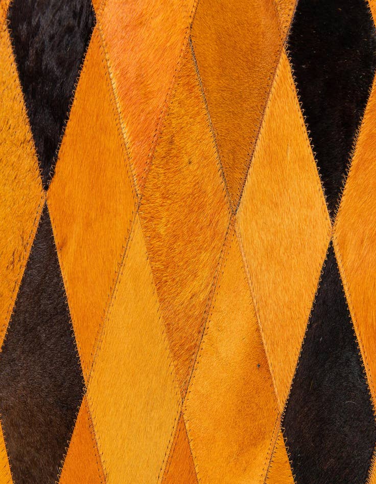 Detail image of  5' 1 x 8' Cowhide Stocks Rug