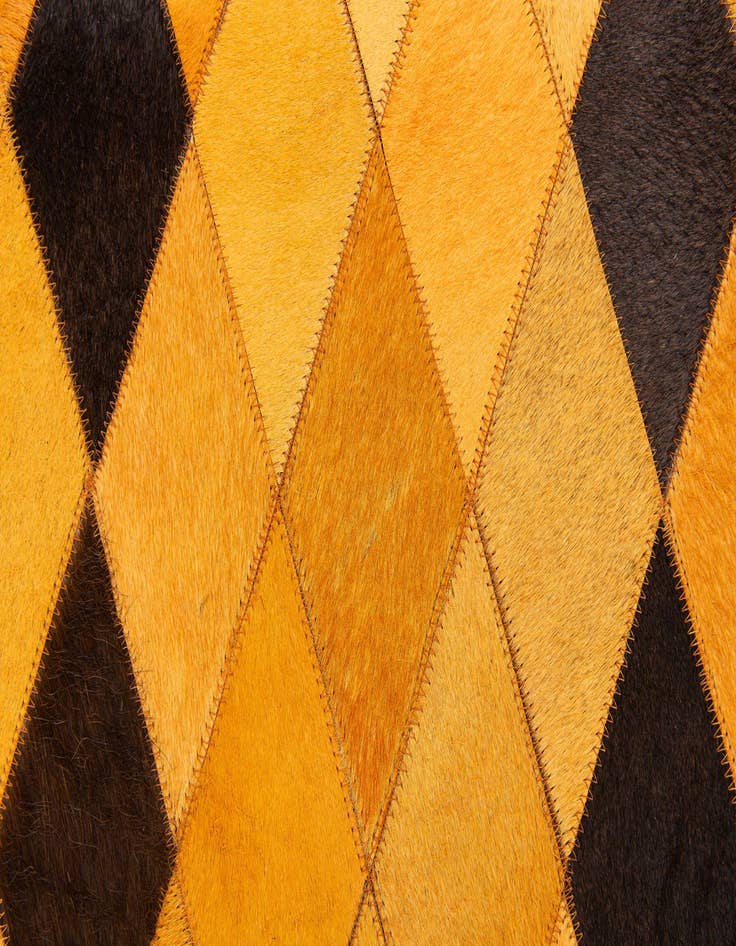 Detail image of  5' 1 x 8' Cowhide Stocks Rug