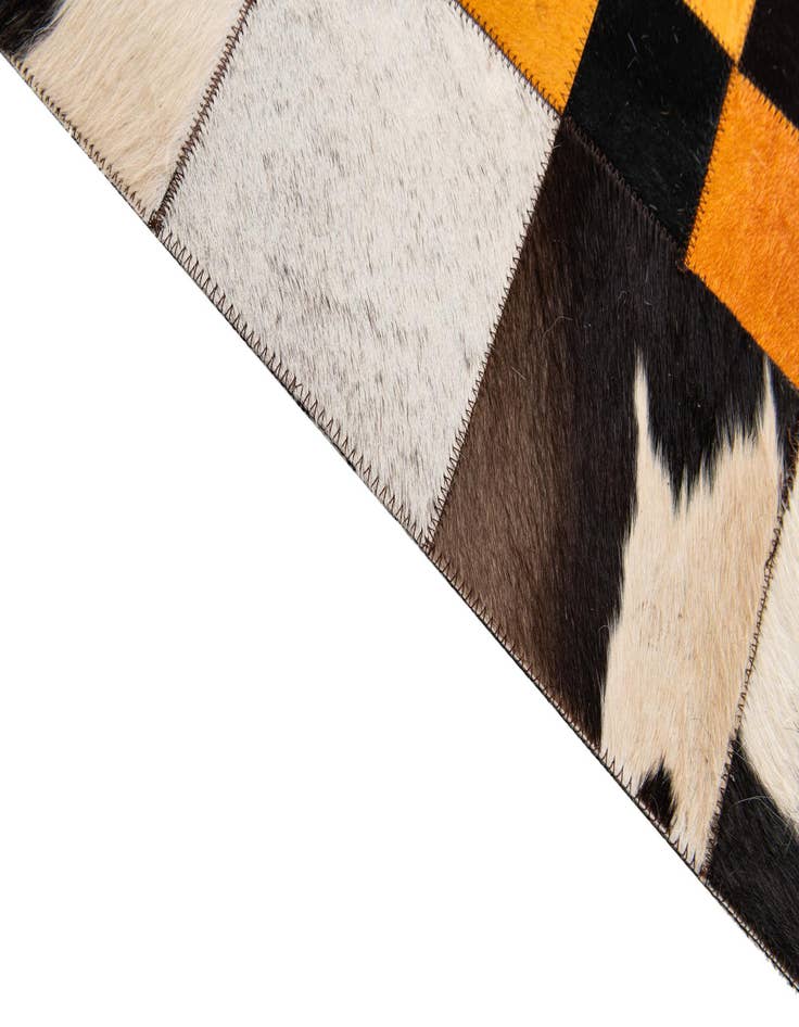 Detail image of  5' x 7' 11 Cowhide Stocks Rug