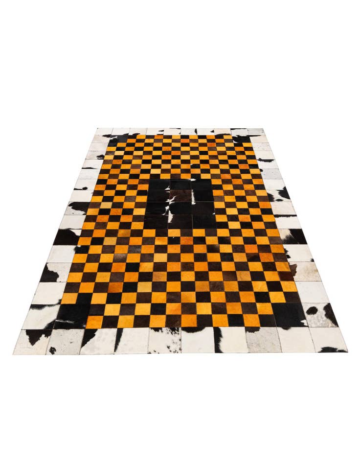 Detail image of  5' x 8' Cowhide Stocks Rug