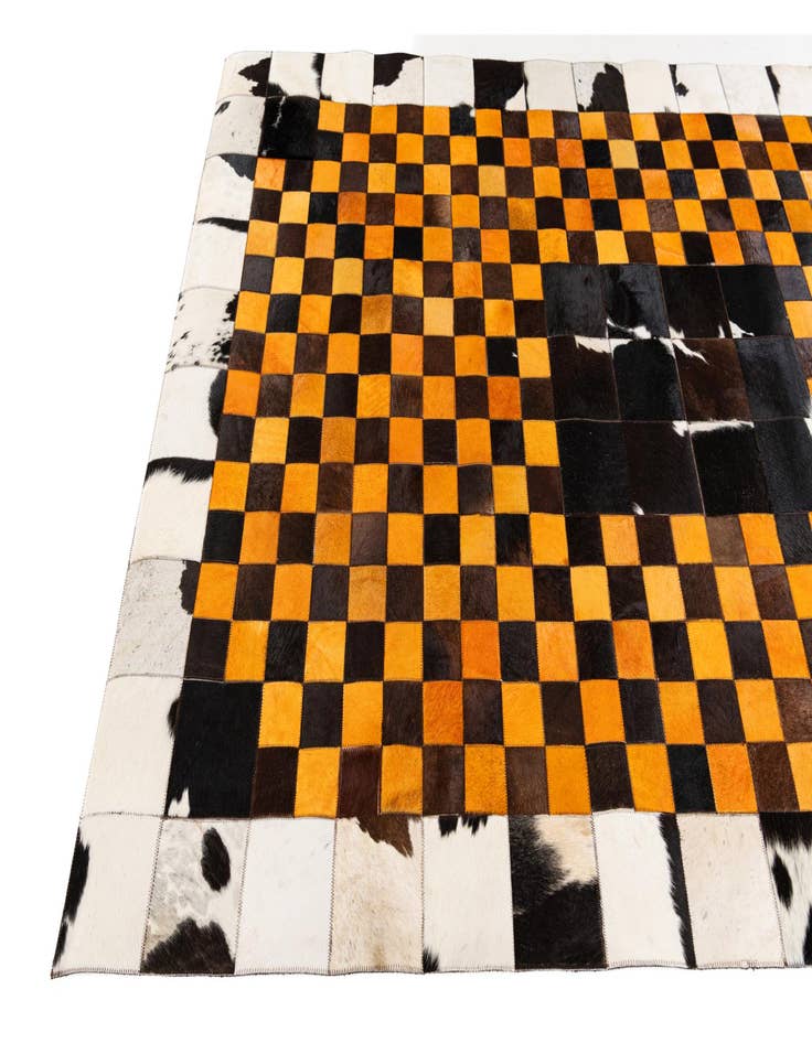 Detail image of  5' x 8' Cowhide Stocks Rug