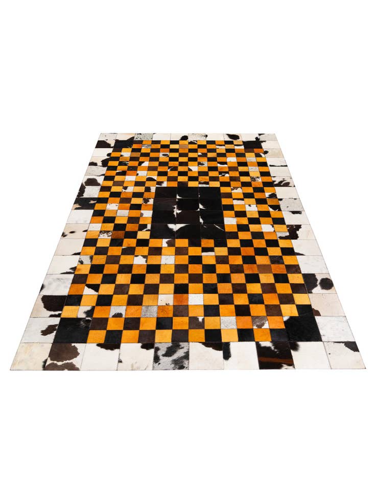 Detail image of  5' x 8' Cowhide Stocks Rug