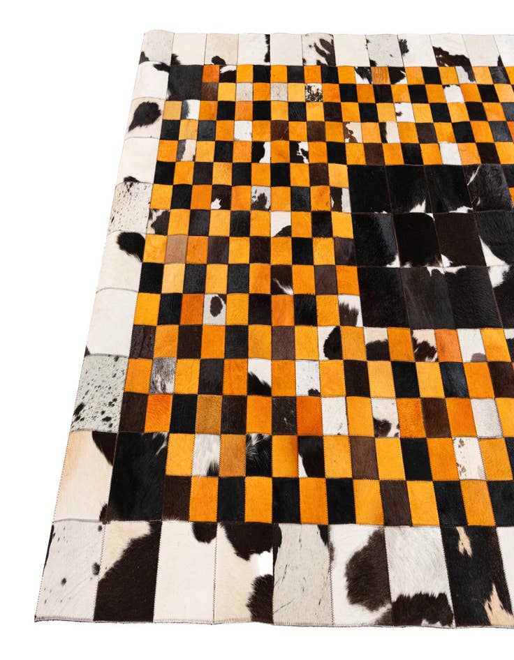 Detail image of  5' x 8' Cowhide Stocks Rug