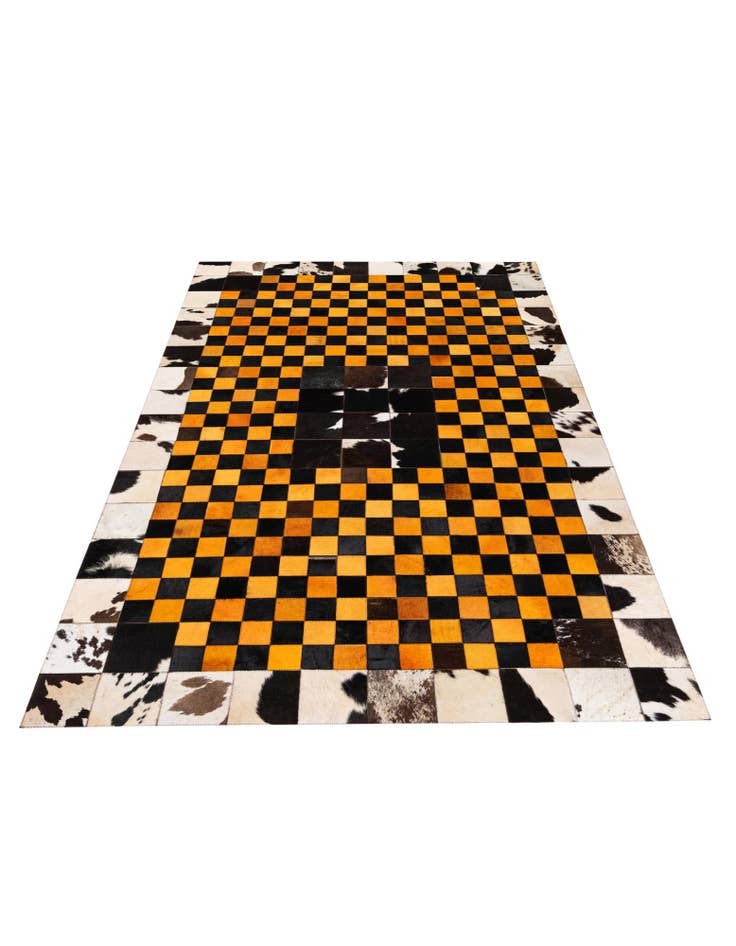 Detail image of  5' x 8' Cowhide Stocks Rug