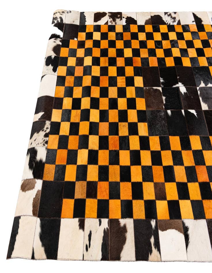 Detail image of  5' x 8' Cowhide Stocks Rug