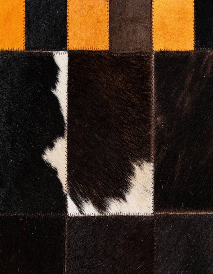 Detail image of  5' x 8' Cowhide Stocks Rug