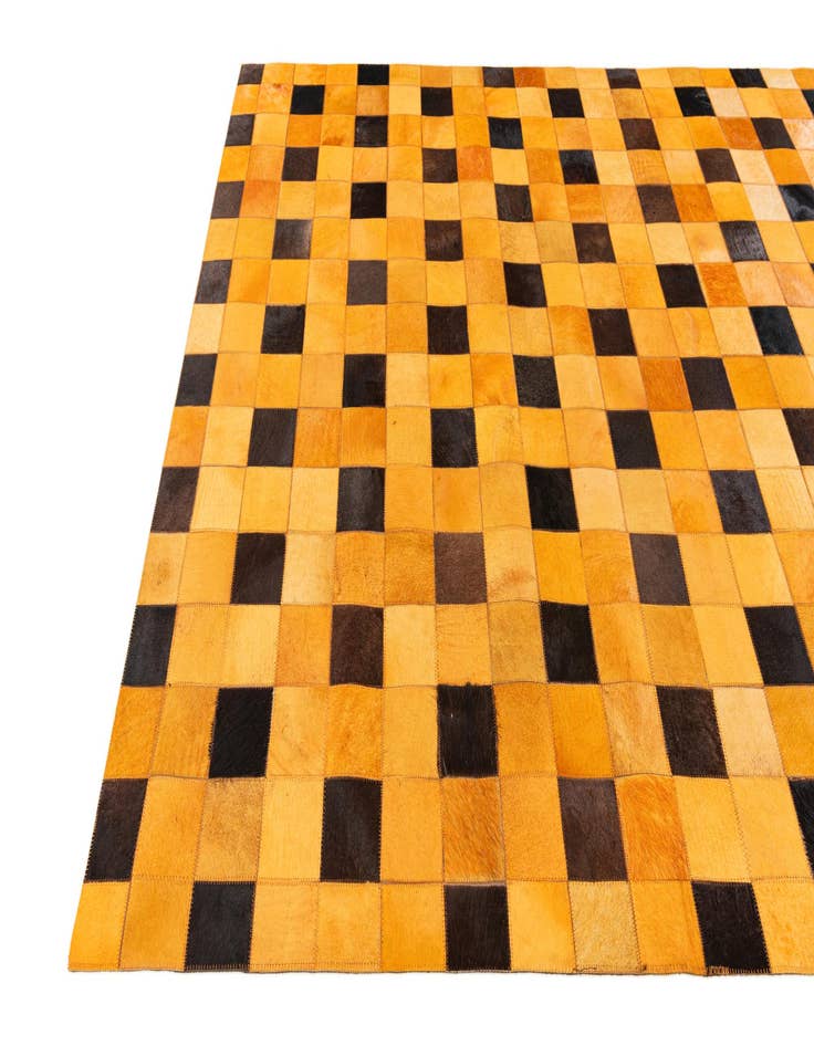 Detail image of  5' 1 x 8' Cowhide Stocks Rug