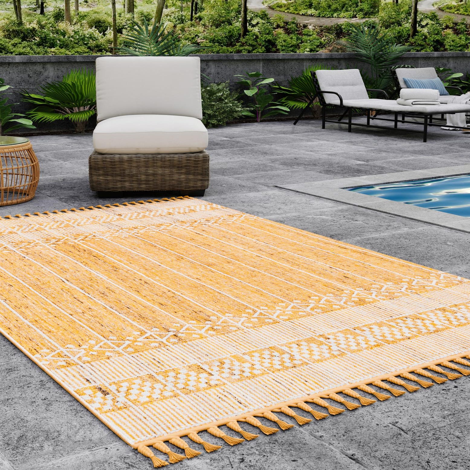 Mustard Yellow 2' x 3' 1 Hand Woven Eco Bohemian Indoor Indoor ...