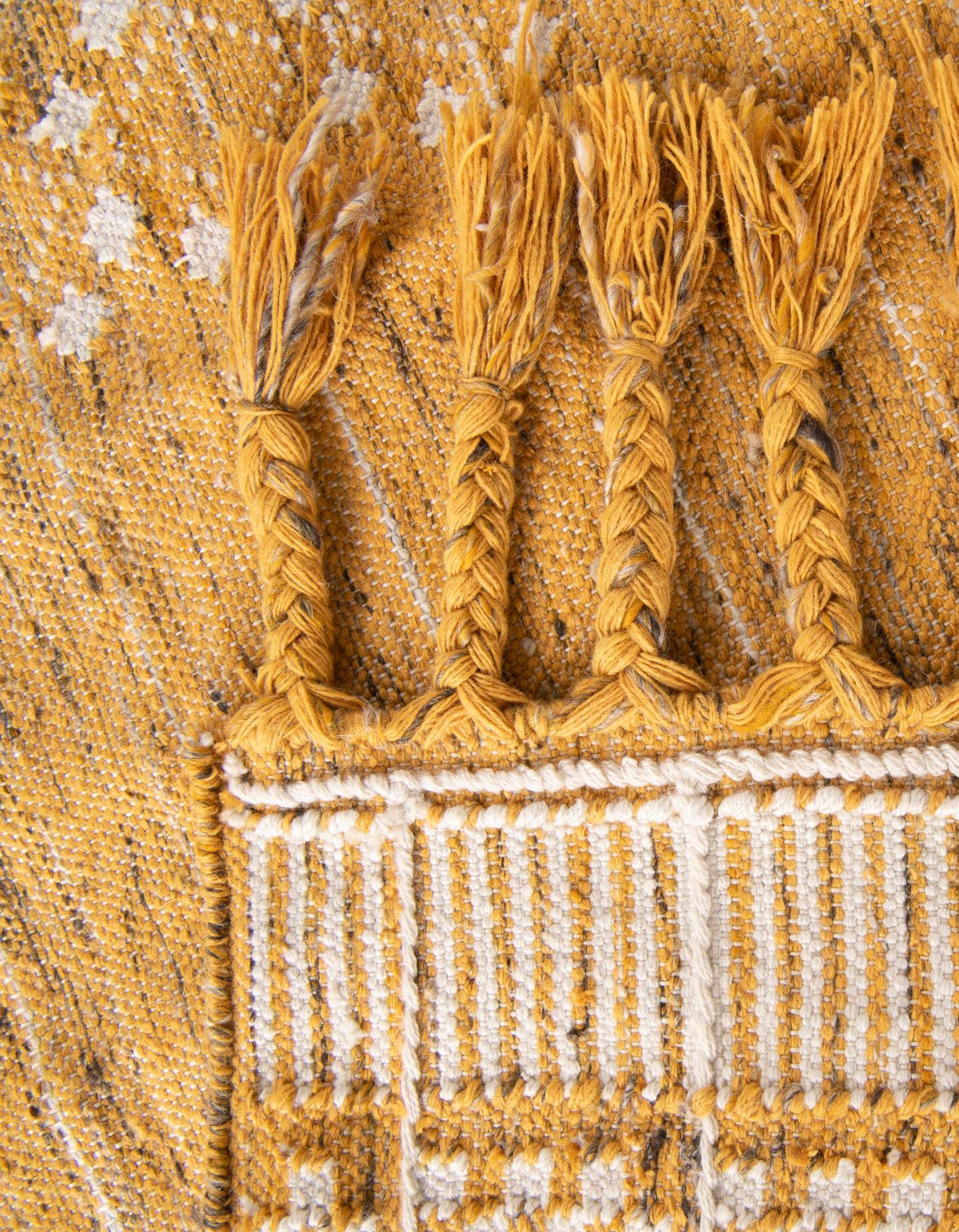 Mustard Yellow 2' x 3' 1 Washable Eco Bohemian Indoor / Outdoor Rug ...