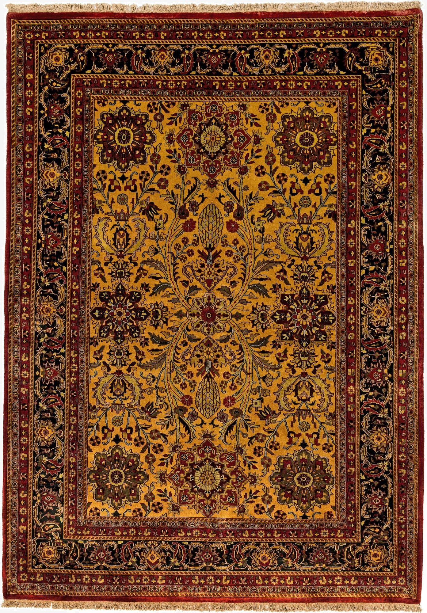  5' 7 x 7' 9  Hand Knotted Isfahan Oriental Wool Rug