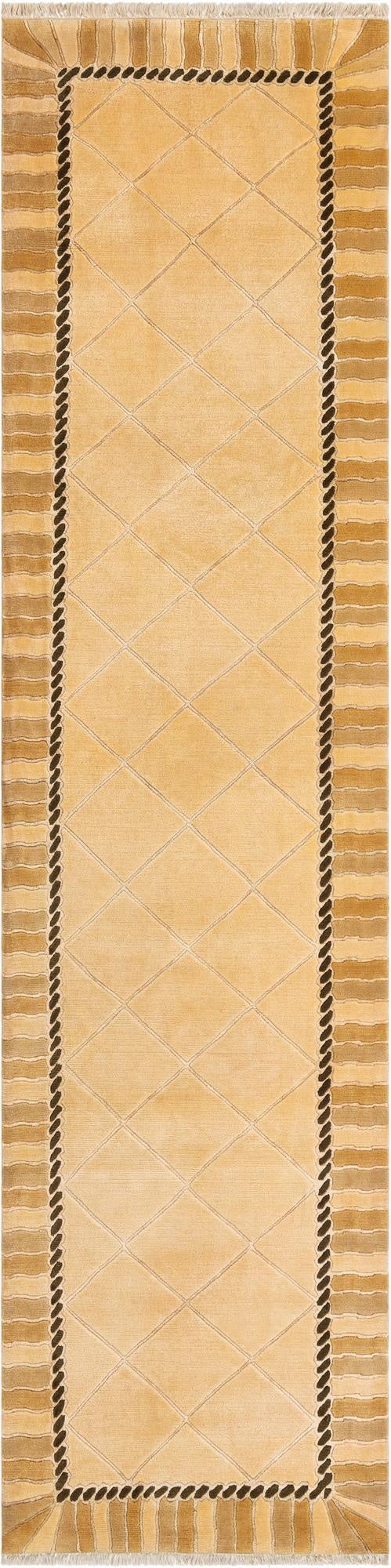 3' 5 x 13' 3  Hand Knotted Darya Wool Runner Rug