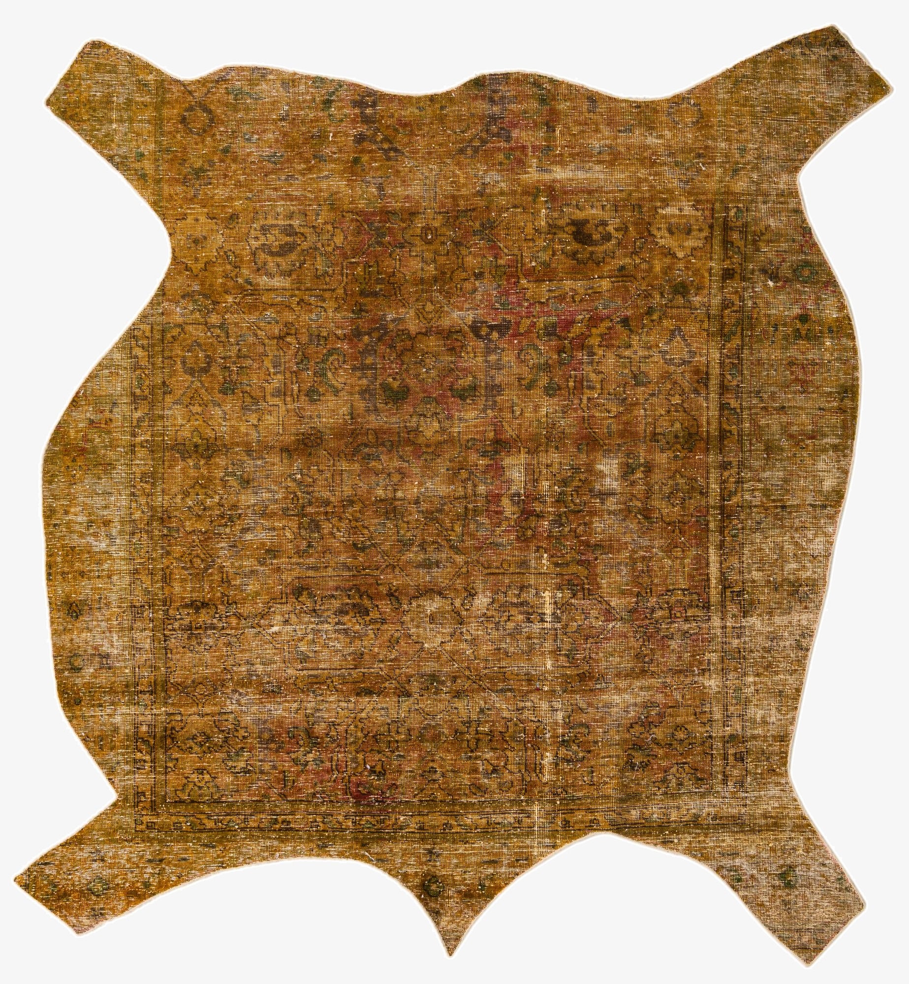  5' 10 x 6' 3  Hand Knotted Ultra Vintage Persian Wool Square Rug