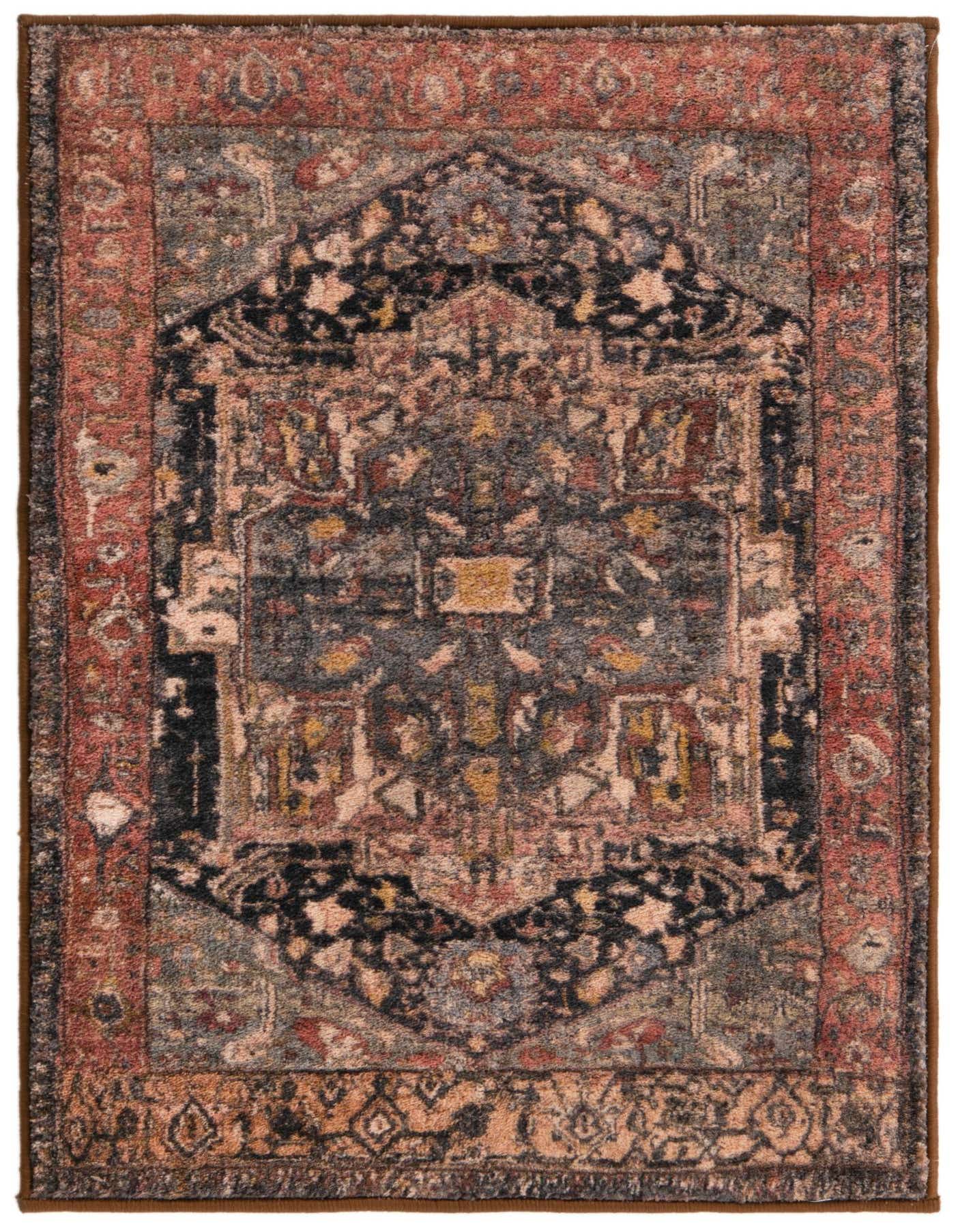 A 2x3 rectangular Medina rug featuring a traditional tribal medallion pattern in browns, tans, oranges, and reds.