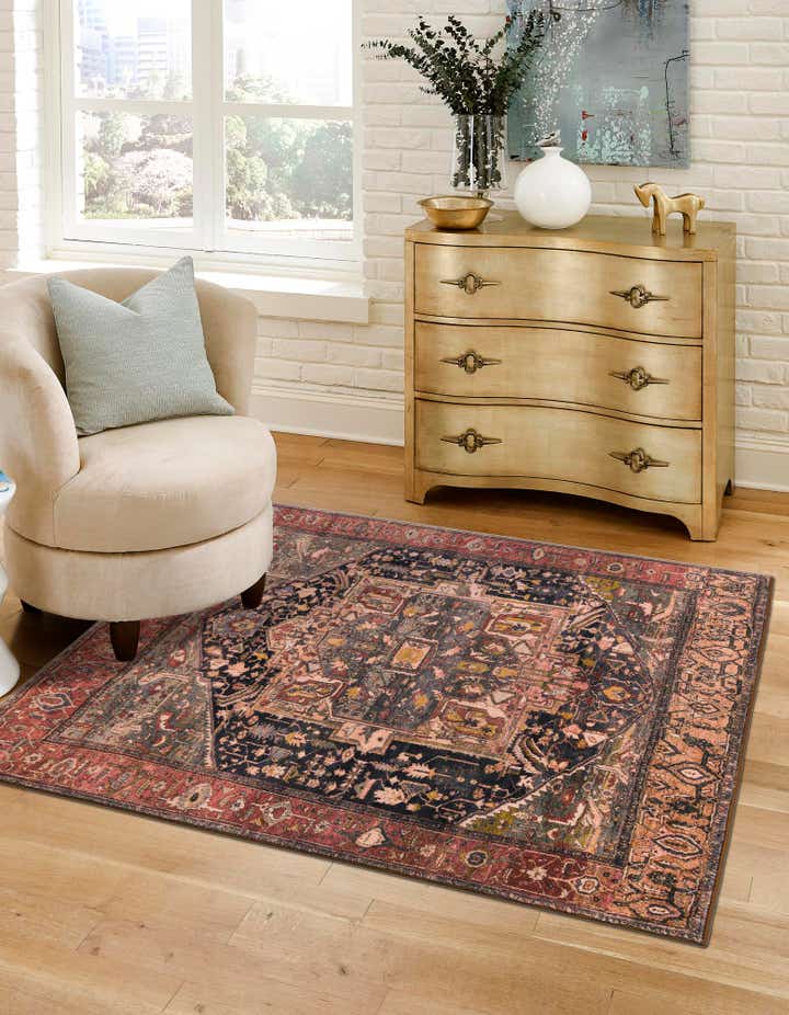 Muted Rust 5' 3 x 5' 3 Averyton Medina Square Rug | Rugs.com