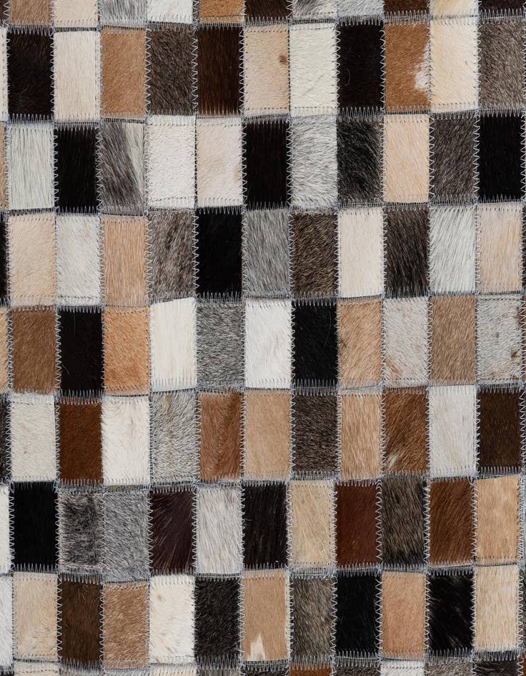 Detail image of  8' 1 x 9' 9 Cowhide Leather Rug