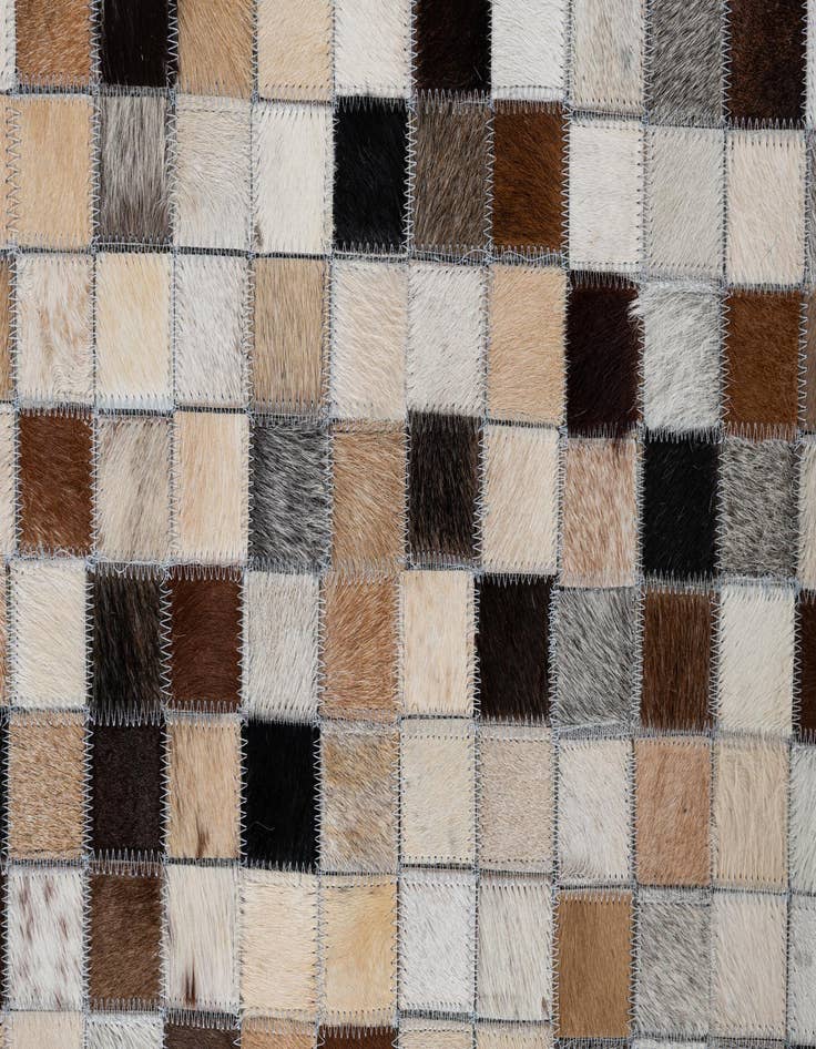Detail image of  8' 1 x 9' 9 Cowhide Leather Rug