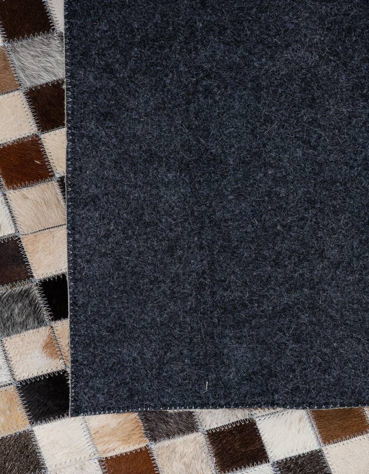 Detail image of  8' 1 x 9' 9 Cowhide Leather Rug