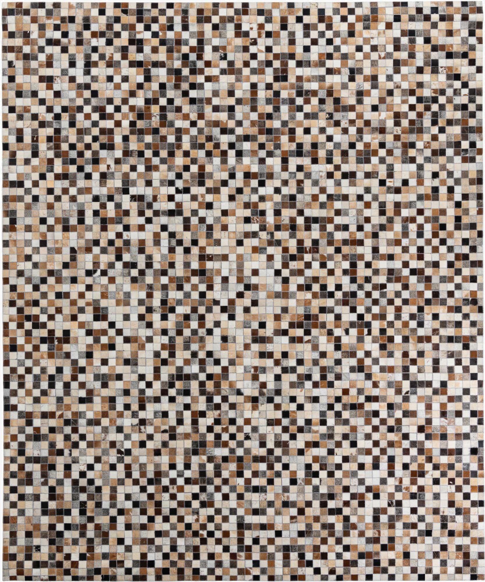  8' 1 x 9' 9 Cowhide Leather Rug