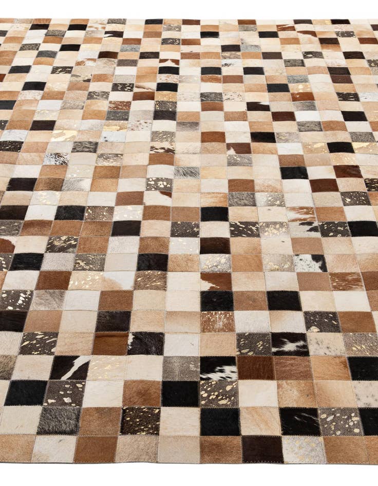 Detail image of  8' 2 x 9' 10 Cowhide - Patchwork Rug