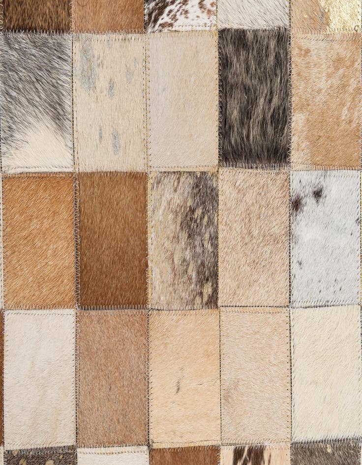 Detail image of  8' 2 x 9' 10 Cowhide - Patchwork Rug