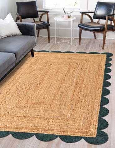  8' x 10'  Hand Scallop Braided Jute Rug