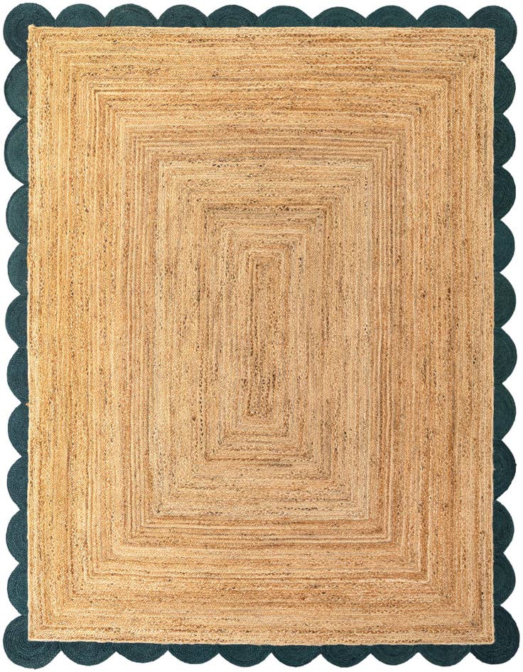 Detail image of 8' x 10' Handmade Scallop Braided Jute Rug