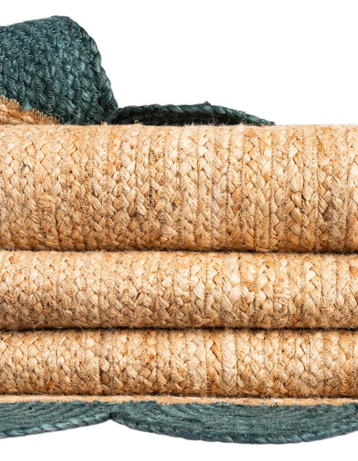 Detail image of  4' 1 x 4' 1  Hand Scallop Braided Jute Round Rug