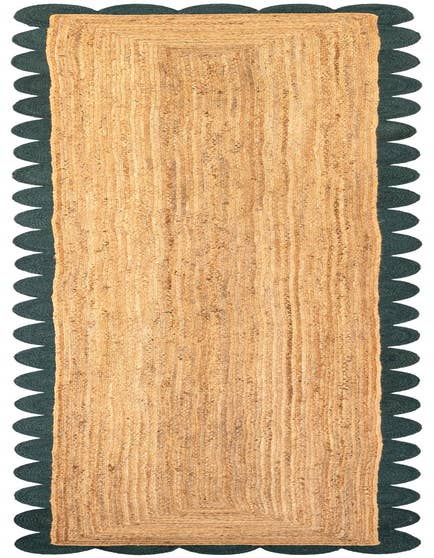 Detail image of  3' 3 x 16' 1  Hand Scallop Braided Jute Runner Rug