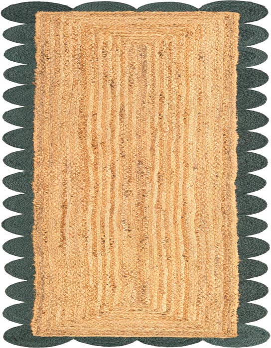 Detail image of 2' x 8' Handmade Scallop Braided Jute Runner Rug