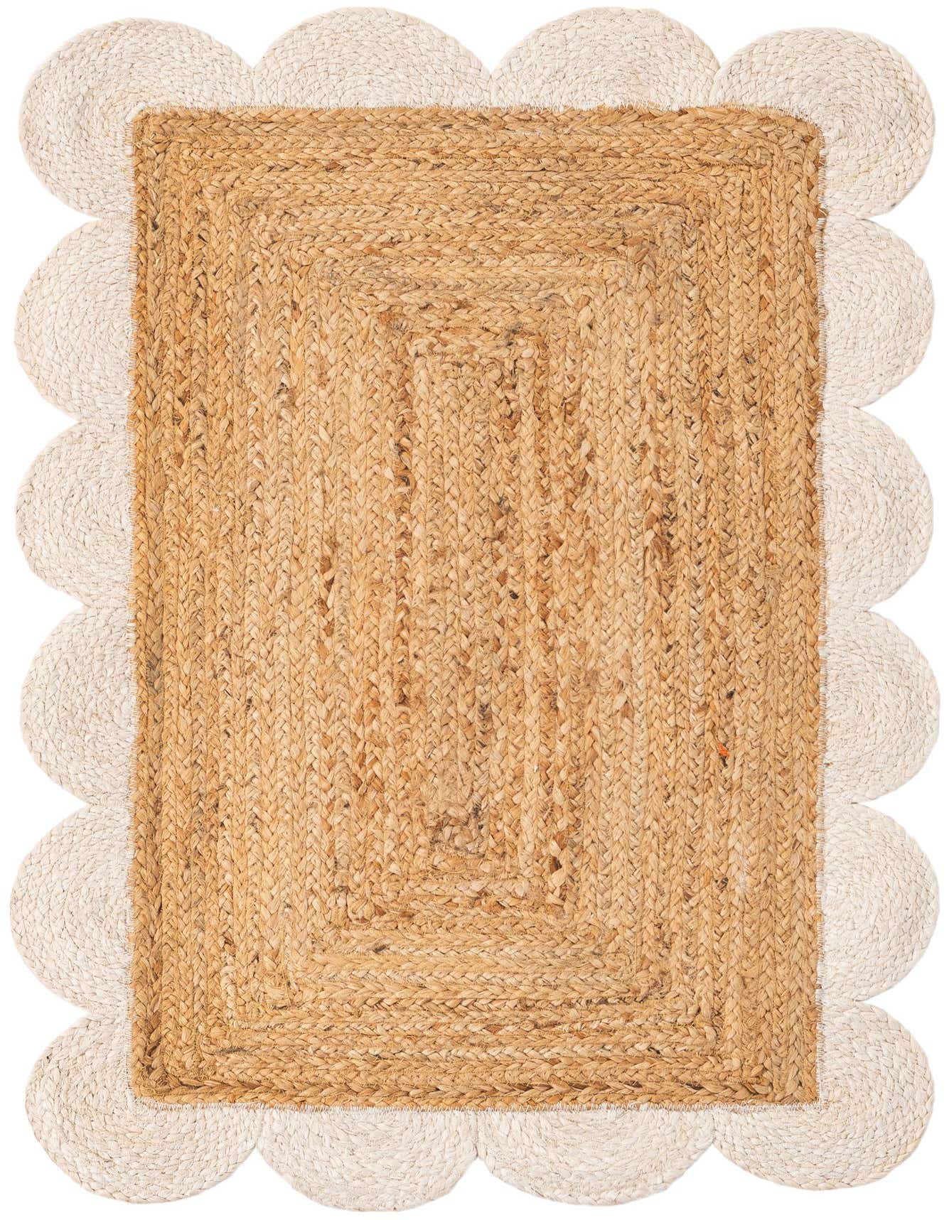 Primary image  2' x 3' 1  Hand Scallop Braided Jute Rug