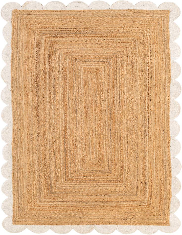 Detail image of 5' 1 x 8' Handmade Scallop Braided Jute Rug
