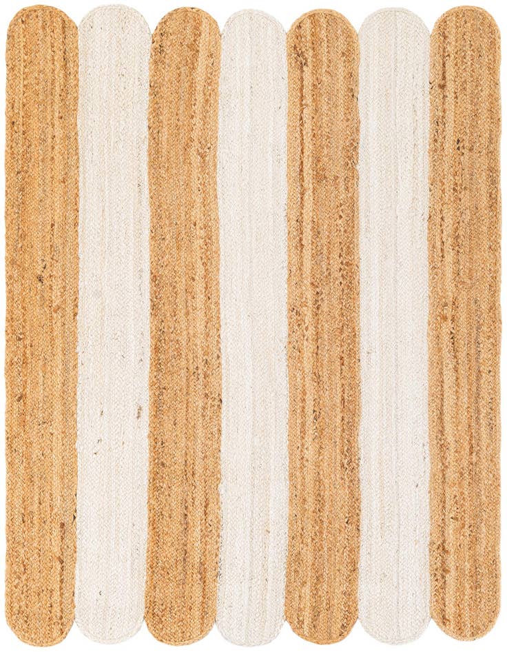 Detail image of  4' 1 x 6' 1  Hand Scallop Braided Jute Rug