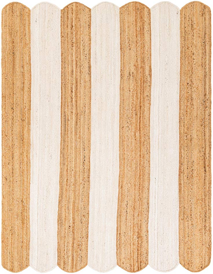 Detail image of  5' 1 x 8'  Hand Scallop Braided Jute Rug