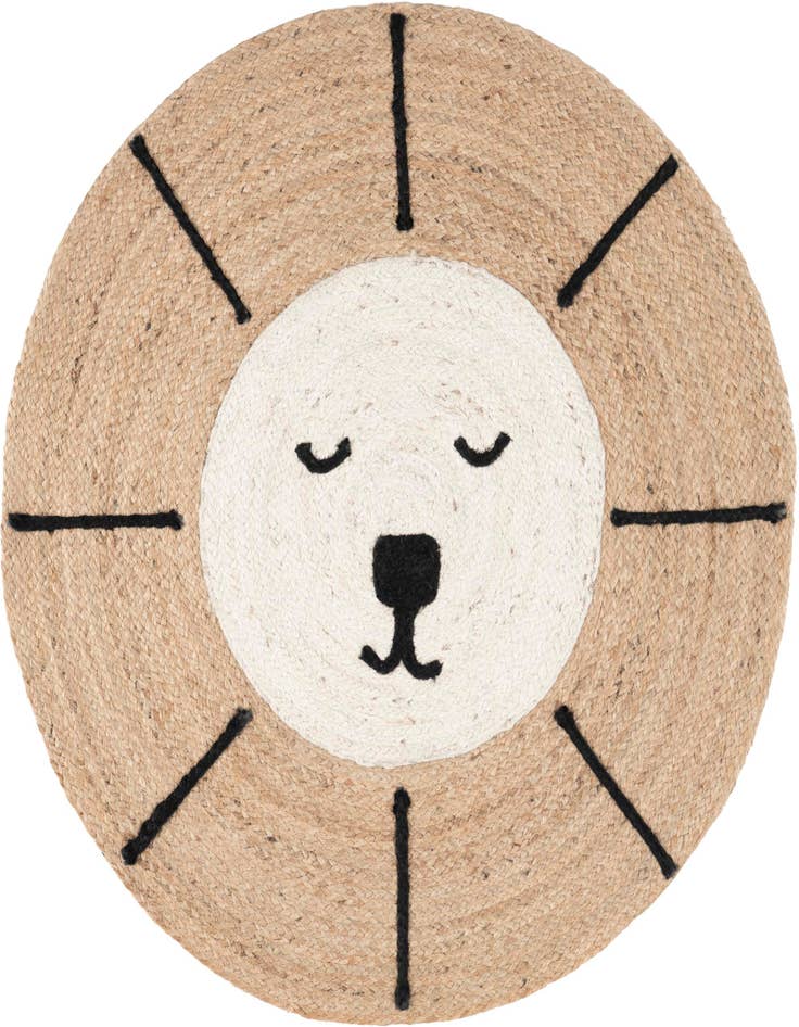 Detail image of  4' 1 x 4' 1 Kids Braided Jute Round Rug